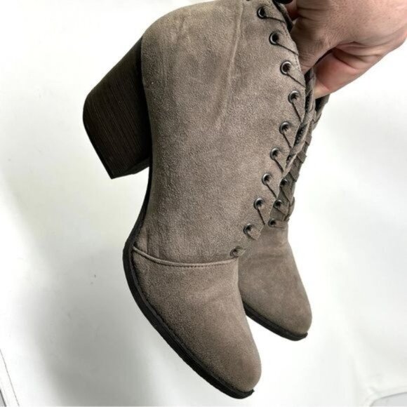 coconuts by matisse | bamba whipstitch boots taupe vegan suede 8 like new - Picture 10 of 12